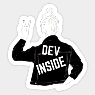 IT Shirt Coder Girl Biker Jacket Sticker